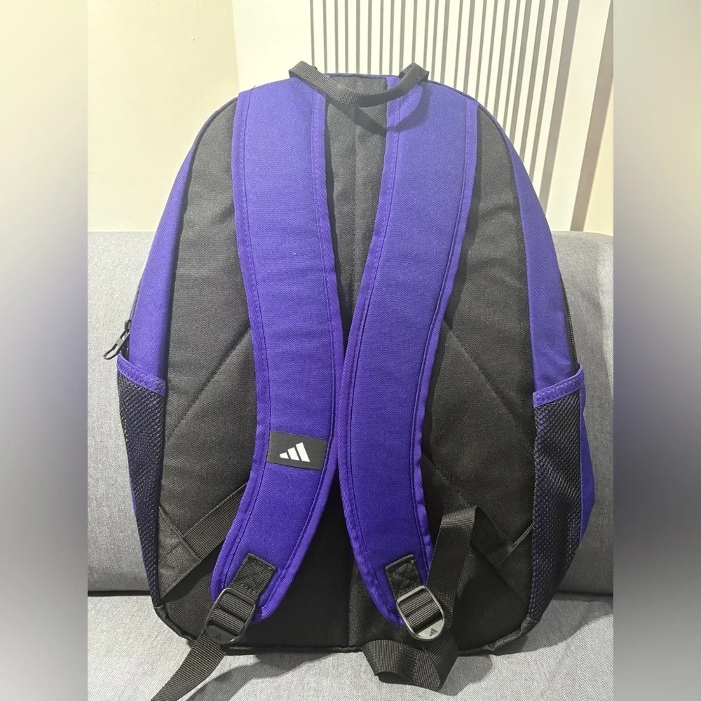 Adidas Men's Backpack in Vibrant Purple and Black